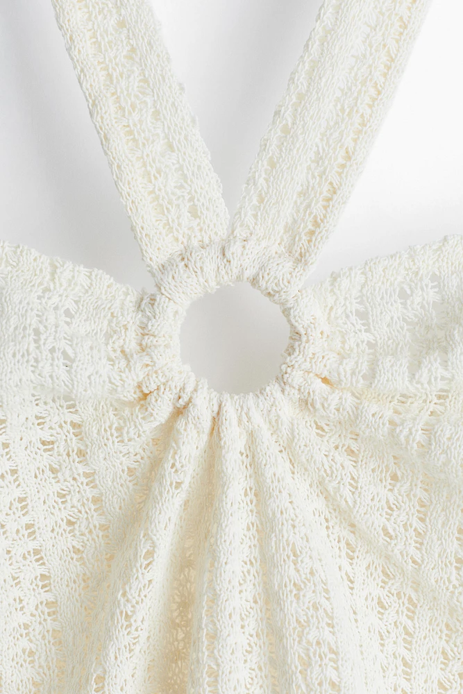 Pointelle Jersey Halterneck Top