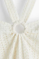 Pointelle Jersey Halterneck Top