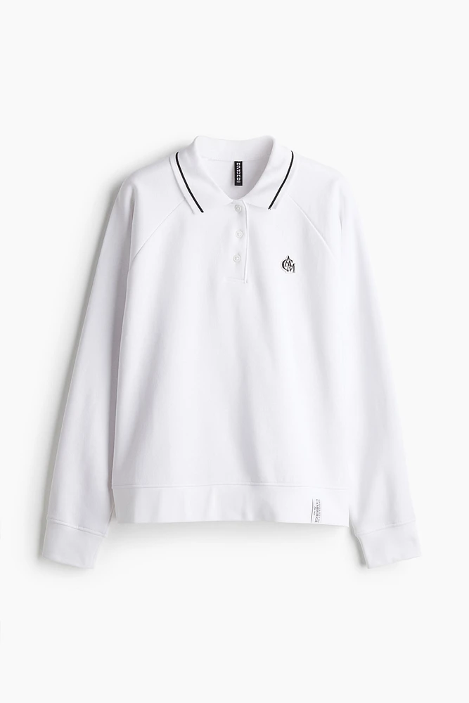 Rugby Shirt with Embroidered Motif
