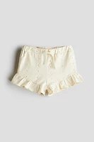 Jersey Shorts with Eyelet Embroidery