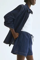 Denim Drawstring Shorts