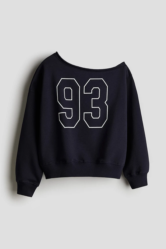 Oversized One-Shoulder Sweatshirt