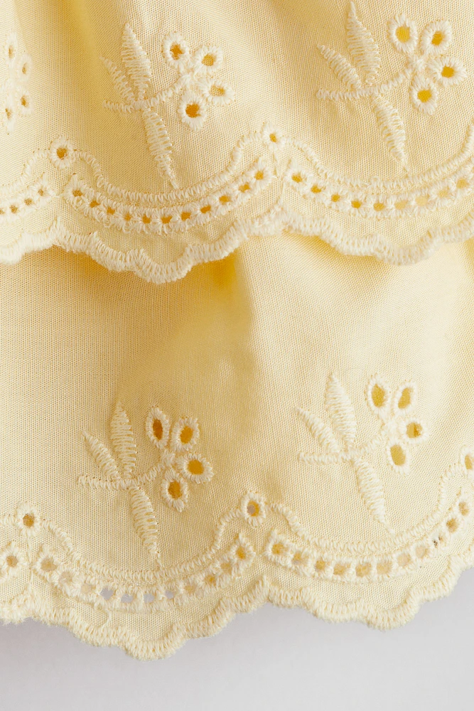 Flounced Cotton Romper Suit