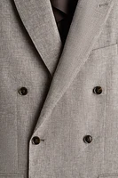 Relaxed-Fit Double-Breasted Linen-Blend Jacket