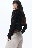 Crochet-Look Cardigan