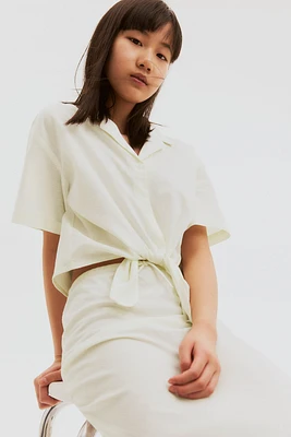 Knot-Detail Cropped Shirt