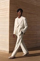 Loose-Fit Linen-Blend Suit Pants