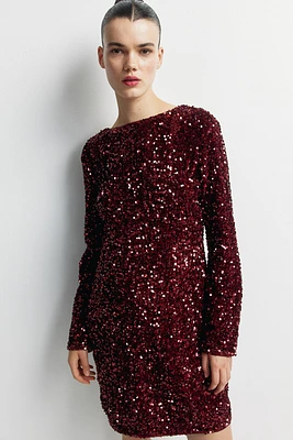 MAMA Sequined Dress with Low-Cut Back
