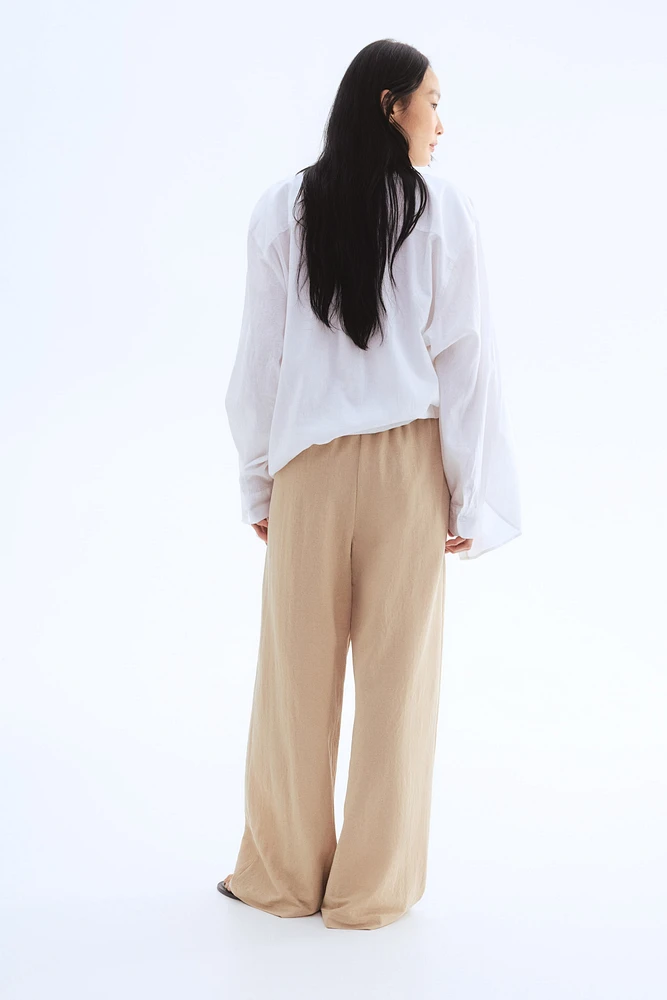 Wide-cut Pull-on Pants
