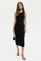 Robe midi à effet drapé