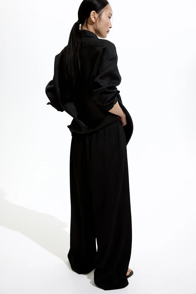 Wide-cut Pull-on Pants