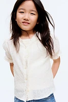 Lace-Trimmed Cotton Blouse