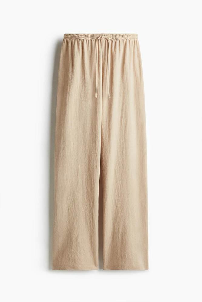 Wide-cut Pull-on Pants