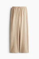 Wide-cut Pull-on Pants