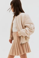 Pleated Bouclé-Knit Skirt