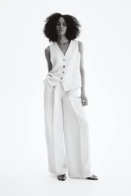 Linen-Blend Dress Pants