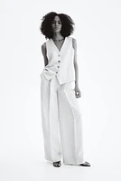 Linen-Blend Dress Pants