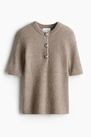 Mohair-Blend Top with Button Details