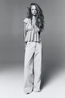 Flutter-Sleeved Chiffon Blouse