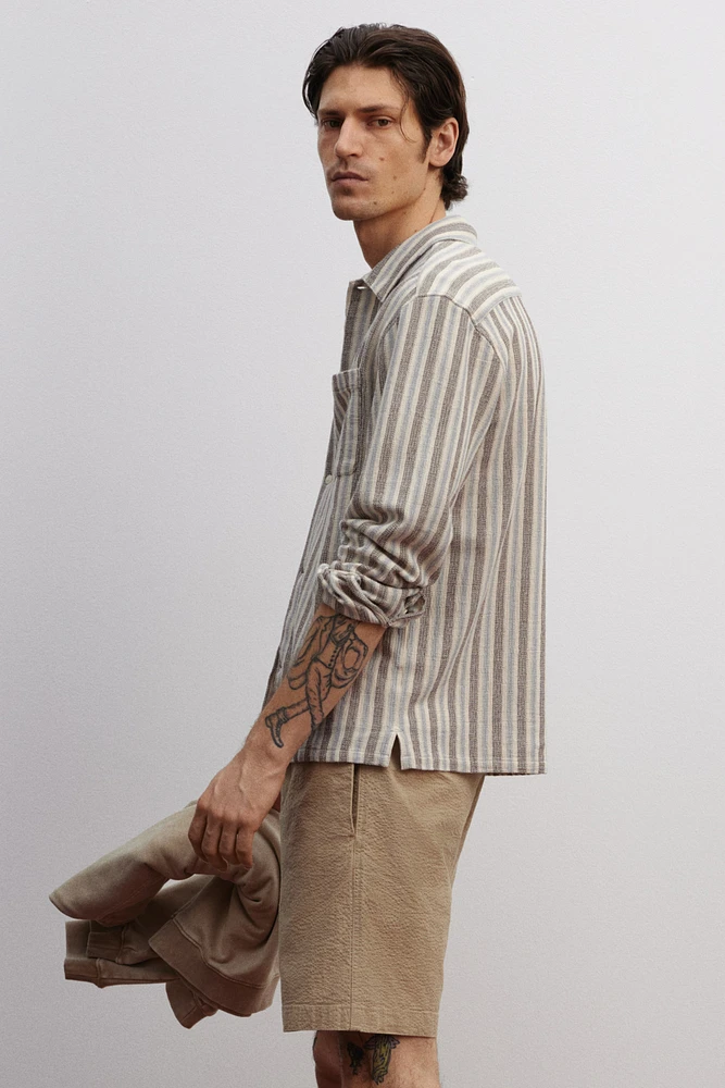 Relaxed-Fit Seersucker Shorts