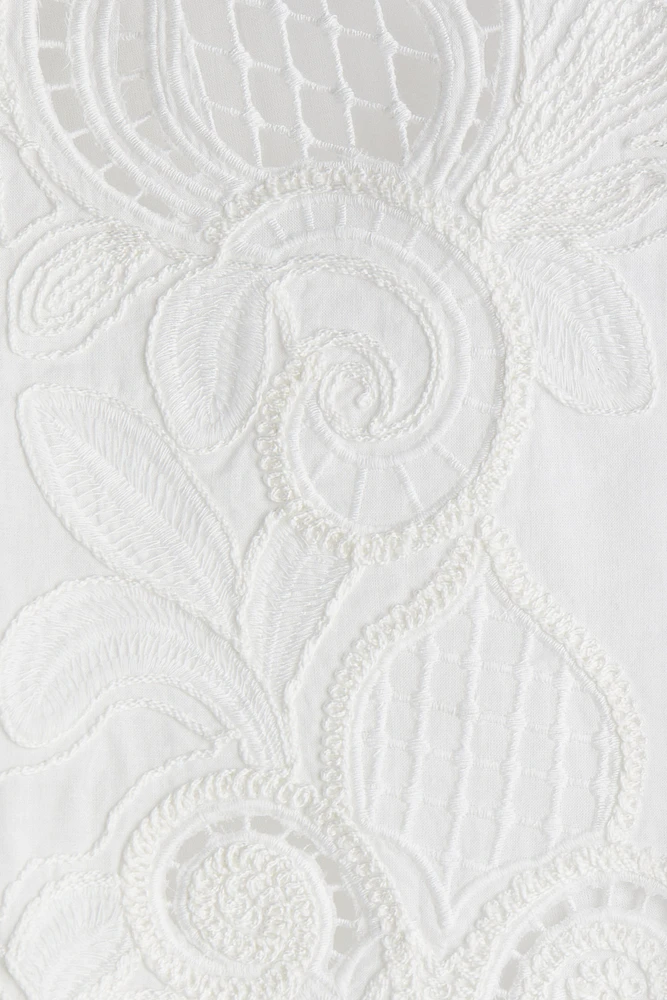 Eyelet-Embroidered Cotton Blouse