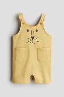 Printed dungaree shorts