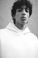 Loose Fit Ribbed Hoodie
