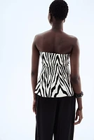Jacquard-Knit Peplum Top