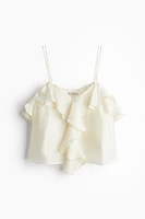 Flounce-trimmed Camisole Top