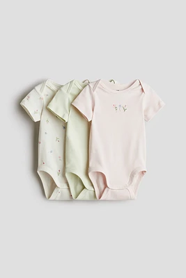 3-pack Cotton Bodysuits with Lap Shoulders