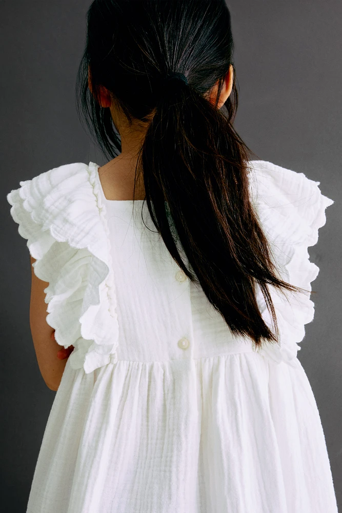Scalloped-Trim Dress
