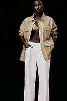 Wide-Leg Belted Jeans