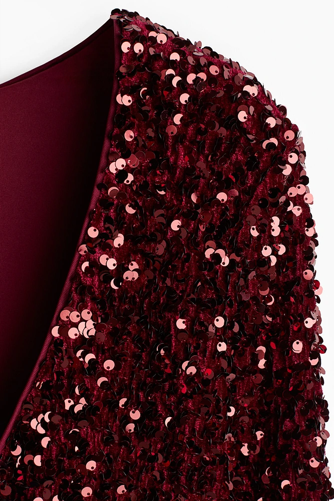 MAMA Sequined Dress with Low-Cut Back
