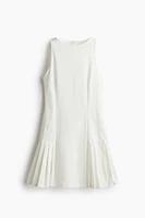Pleat-Detail Twill Dress