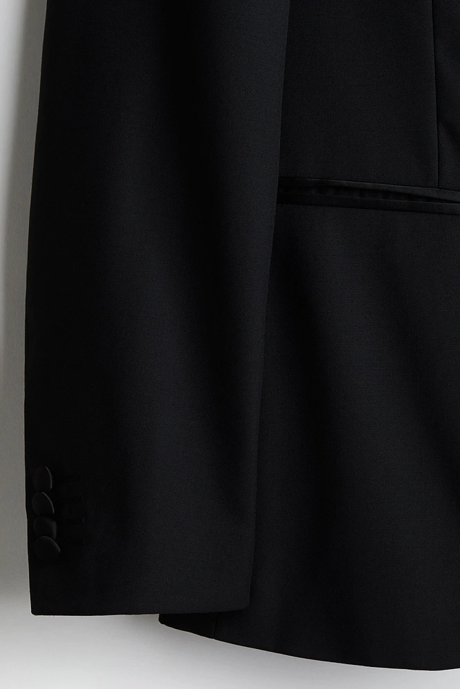 Veste toxédo près du corps en laine mélangée