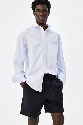 Regular Fit Linen-Blend Shorts