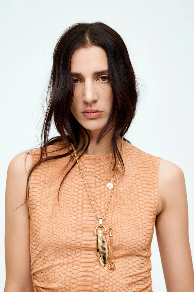Draped Mesh Dress