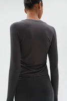 Long-Sleeved Microfiber Top