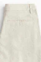 Knee-Length Linen-Blend Shorts