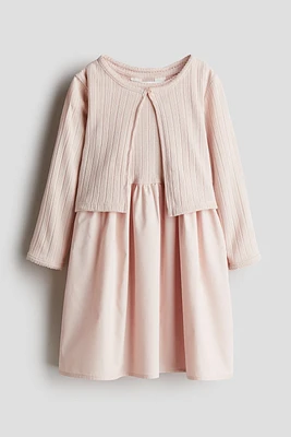 2-Piece Dress and Cardigan Set