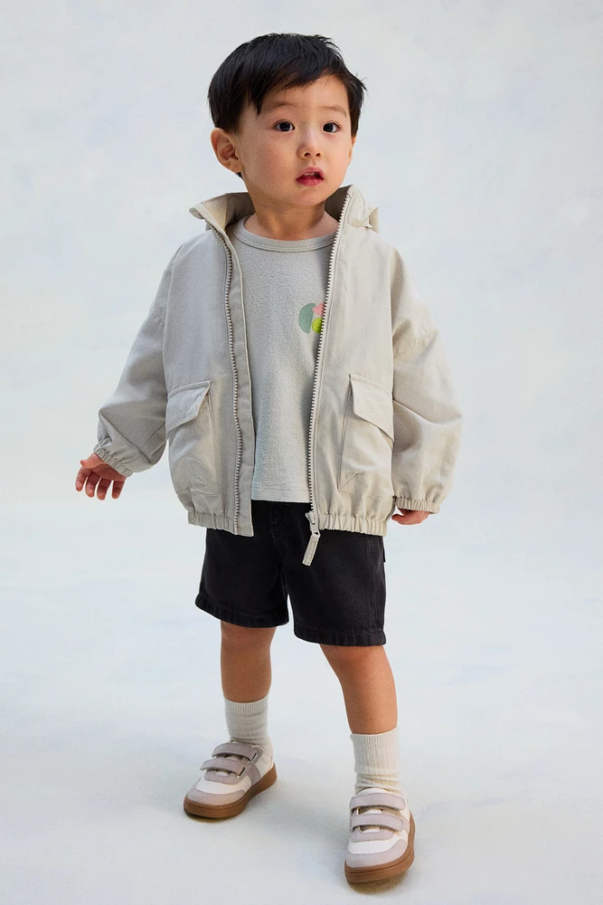 Oversized Linen-Blend Windbreaker