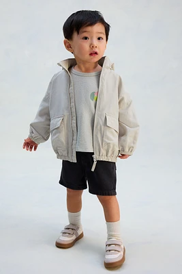Oversized Linen-Blend Windbreaker