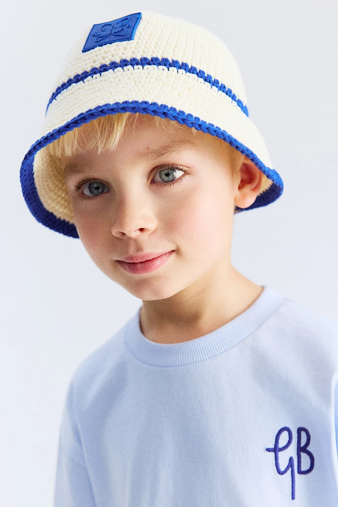 Crochet-Look Cotton Bucket Hat