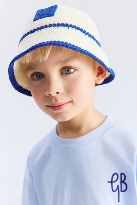Crochet-Look Cotton Bucket Hat
