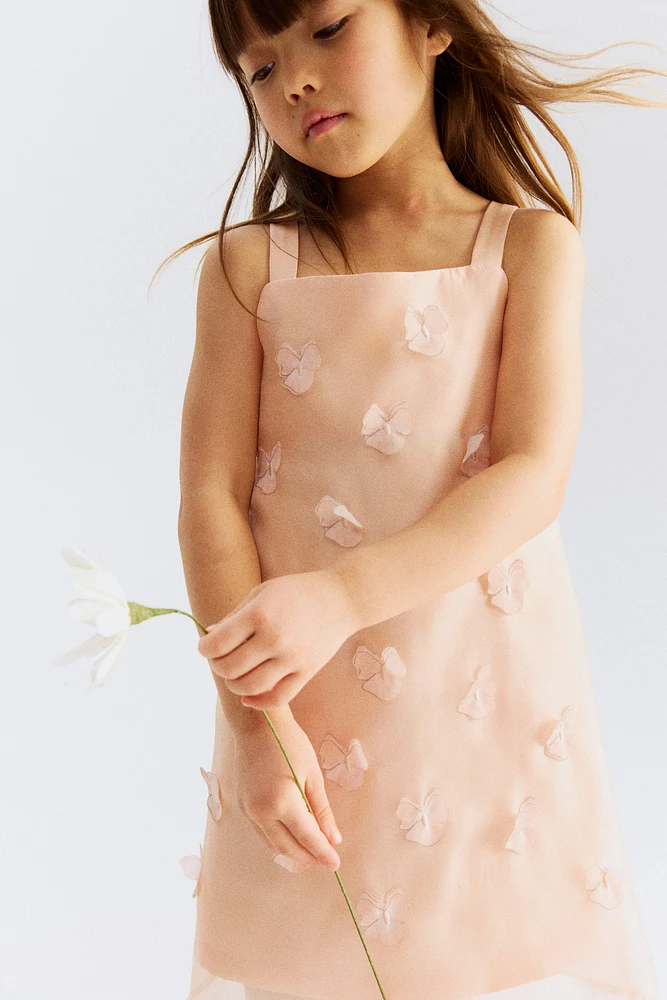 Appliquéd organza dress
