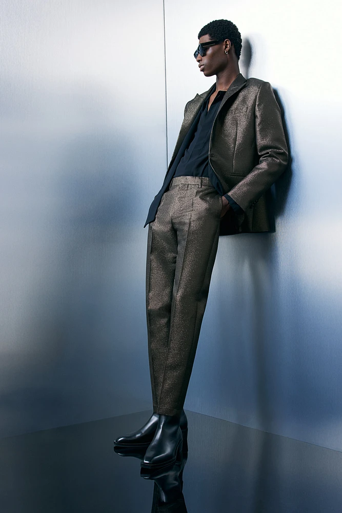 Slim-Fit Shimmery Suit Pants