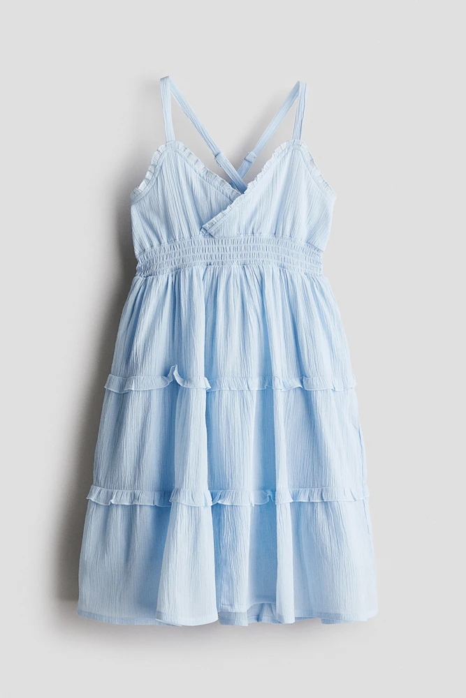 Smocked Ruffle-Trimmed Dress
