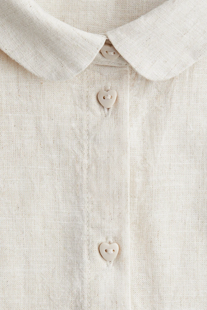 Linen-Blend Blouse