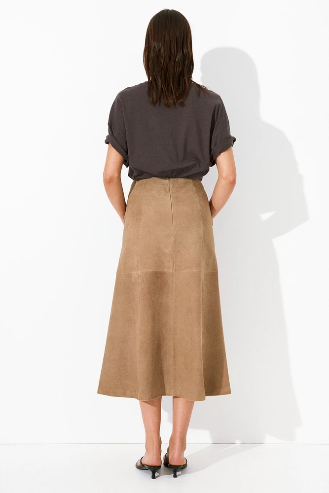 A-Line Suede Skirt