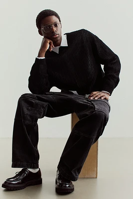 Loose-Fit Hole-Knit Sweater